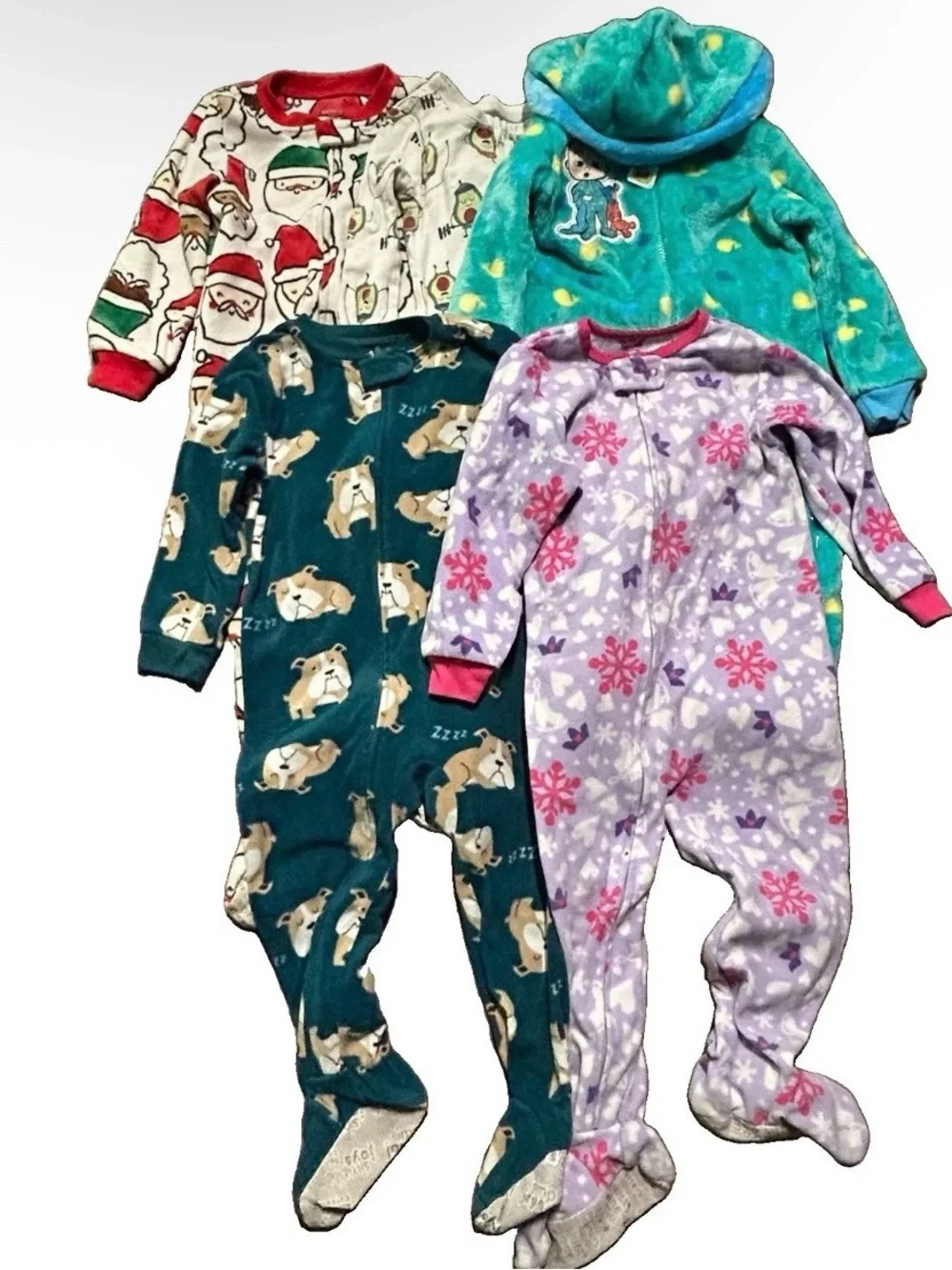 Toddler Girl Fleece Footie Pajamas Winter Cold Weather Size 2T